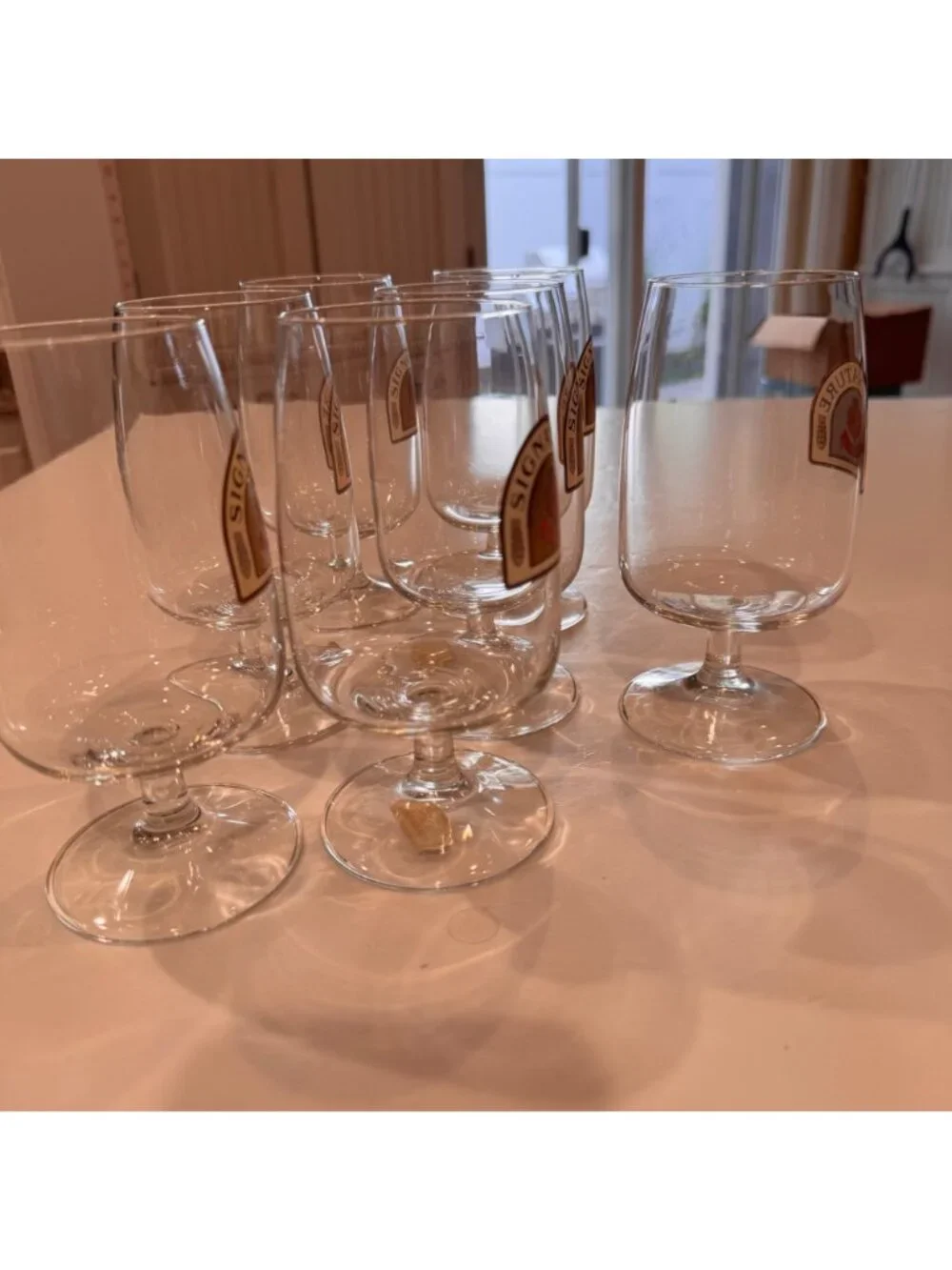Stroh Signature Pedestal Beer Glass Rastal Germany Lot of 7 Breweriana Vtg NOS